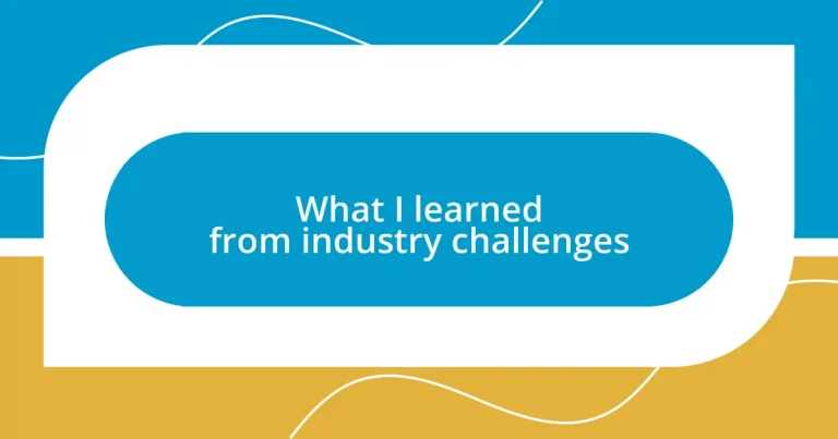 What I learned from industry challenges